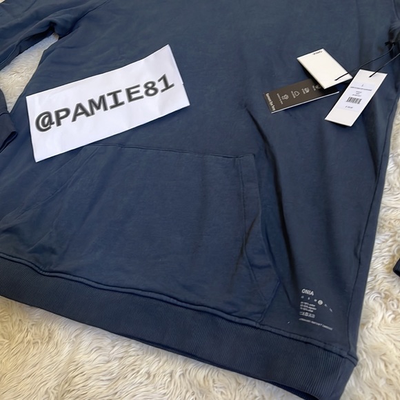 ONIA Men’s Blue/Gray Garment Dye French Terry Pullover  Hoodie Size L NWT - Picture 6 of 13